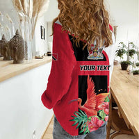 Trinidad and Tobago Personalized Women Casual Shirt Scarlet Ibis Tropical - Wonder Print Shop