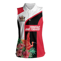 Trinidad and Tobago Personalized Women Sleeveless Polo Shirt Scarlet Ibis Tropical - Wonder Print Shop