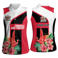 Trinidad and Tobago Personalized Women Sleeveless Polo Shirt Scarlet Ibis Tropical - Wonder Print Shop