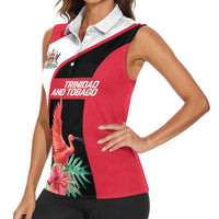 Trinidad and Tobago Personalized Women Sleeveless Polo Shirt Scarlet Ibis Tropical - Wonder Print Shop