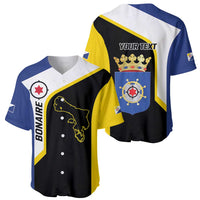 Caribbean Bonaire Personalized Baseball Jersey Simple Flag Style - Wonder Print Shop