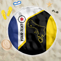 Caribbean Bonaire Personalized Beach Blanket Simple Flag Style - Wonder Print Shop