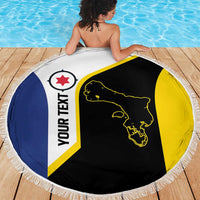 Caribbean Bonaire Personalized Beach Blanket Simple Flag Style - Wonder Print Shop