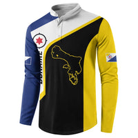 Caribbean Bonaire Personalized Button Sweatshirt Simple Flag Style - Wonder Print Shop