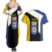 Caribbean Bonaire Personalized Couples Matching Summer Maxi Dress and Hawaiian Shirt Simple Flag Style - Wonder Print Shop