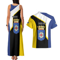 Caribbean Bonaire Personalized Couples Matching Tank Maxi Dress and Hawaiian Shirt Simple Flag Style - Wonder Print Shop