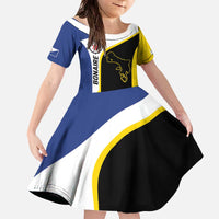 Caribbean Bonaire Personalized Family Matching Off The Shoulder Long Sleeve Dress and Hawaiian Shirt Simple Flag Style - Wonder Print Shop