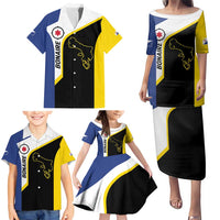 Caribbean Bonaire Personalized Family Matching Puletasi and Hawaiian Shirt Simple Flag Style - Wonder Print Shop