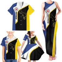 Caribbean Bonaire Personalized Family Matching Tank Maxi Dress and Hawaiian Shirt Simple Flag Style - Wonder Print Shop