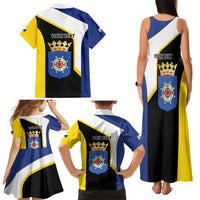 Caribbean Bonaire Personalized Family Matching Tank Maxi Dress and Hawaiian Shirt Simple Flag Style - Wonder Print Shop