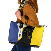 Caribbean Bonaire Personalized Leather Tote Bag Simple Flag Style - Wonder Print Shop