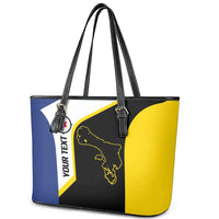 Caribbean Bonaire Personalized Leather Tote Bag Simple Flag Style - Wonder Print Shop