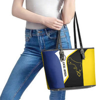 Caribbean Bonaire Personalized Leather Tote Bag Simple Flag Style - Wonder Print Shop