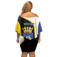 Caribbean Bonaire Personalized Off Shoulder Short Dress Simple Flag Style - Wonder Print Shop