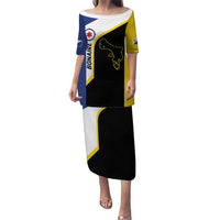 Caribbean Bonaire Personalized Puletasi Simple Flag Style - Wonder Print Shop