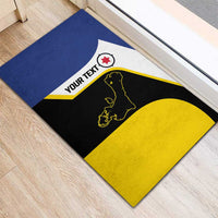 Caribbean Bonaire Personalized Rubber Doormat Simple Flag Style - Wonder Print Shop