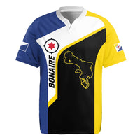 Caribbean Bonaire Personalized Rugby Jersey Simple Flag Style - Wonder Print Shop