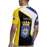 Caribbean Bonaire Personalized Rugby Jersey Simple Flag Style - Wonder Print Shop