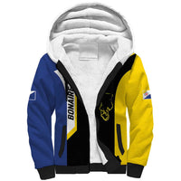 Caribbean Bonaire Personalized Sherpa Hoodie Simple Flag Style - Wonder Print Shop