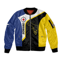 Caribbean Bonaire Personalized Sleeve Zip Bomber Jacket Simple Flag Style - Wonder Print Shop