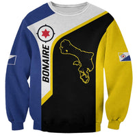 Caribbean Bonaire Personalized Sweatshirt Simple Flag Style - Wonder Print Shop