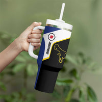 Caribbean Bonaire Personalized Tumbler With Handle Simple Flag Style - Wonder Print Shop