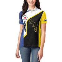 Caribbean Bonaire Personalized Women Polo Shirt Simple Flag Style - Wonder Print Shop