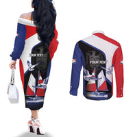 Caribbean Saba Personalized Couples Matching Off The Shoulder Long Sleeve Dress and Long Sleeve Button Shirt Remis Velisque Sail the Seas - Wonder Print Shop