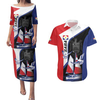 Caribbean Saba Personalized Couples Matching Puletasi and Hawaiian Shirt Remis Velisque Sail the Seas - Wonder Print Shop