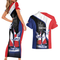 Caribbean Saba Personalized Couples Matching Short Sleeve Bodycon Dress and Hawaiian Shirt Remis Velisque Sail the Seas - Wonder Print Shop