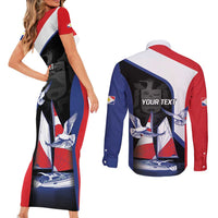 Caribbean Saba Personalized Couples Matching Short Sleeve Bodycon Dress and Long Sleeve Button Shirt Remis Velisque Sail the Seas - Wonder Print Shop