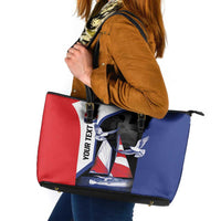 Caribbean Saba Personalized Leather Tote Bag Remis Velisque Sail the Seas - Wonder Print Shop