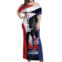 Caribbean Saba Personalized Off Shoulder Maxi Dress Remis Velisque Sail the Seas - Wonder Print Shop