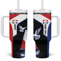 Caribbean Saba Personalized Tumbler With Handle Remis Velisque Sail the Seas - Wonder Print Shop