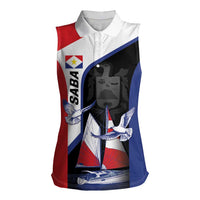 Caribbean Saba Personalized Women Sleeveless Polo Shirt Remis Velisque Sail the Seas - Wonder Print Shop