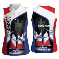 Caribbean Saba Personalized Women Sleeveless Polo Shirt Remis Velisque Sail the Seas - Wonder Print Shop