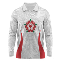 England Rugby National Heritage Custom Long Sleeve Polo Shirt Tudor Rose Inspired Edition