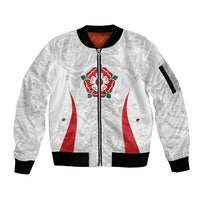 England Rugby National Heritage Custom Sleeve Zip Bomber Jacket Tudor Rose Inspired Edition