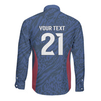 France Rugby National Heritage Custom Long Sleeve Button Shirt Fleur De Lis Inspired Edition