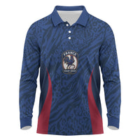 France Rugby National Heritage Custom Long Sleeve Polo Shirt Fleur De Lis Inspired Edition