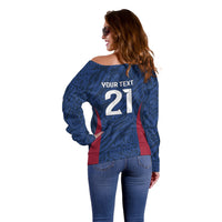 France Rugby National Heritage Custom Off Shoulder Sweater Fleur De Lis Inspired Edition