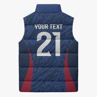 France Rugby National Heritage Custom Sleeveless Puffer Jacket Fleur De Lis Inspired Edition