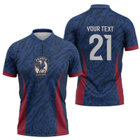 France Rugby National Heritage Custom Zipper Polo Shirt Fleur De Lis Inspired Edition