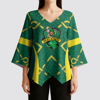 Ireland Rugby National Heritage Custom Kimono Sleeve Blouse Traditional Celtic Inspired Edition