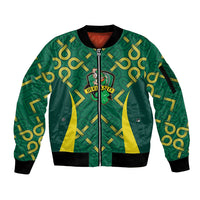 Ireland Rugby National Heritage Custom Sleeve Zip Bomber Jacket Traditional Celtic Inspired Edition