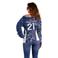 Scotland Rugby National Heritage Custom Off Shoulder Sweater Traditional Tartan Inspired Edition