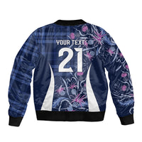 Scotland Rugby National Heritage Custom Sleeve Zip Bomber Jacket Traditional Tartan Inspired Edition