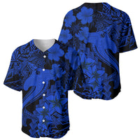 Aloha Hawaii Baseball Jersey Hammerhead Shark Tattoo Polynesian Summer - Blue LT9 - Wonder Print Shop