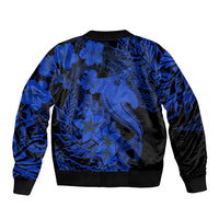 Aloha Hawaii Bomber Jacket Hammerhead Shark Tattoo Polynesian Summer - Blue LT9 - Wonder Print Shop