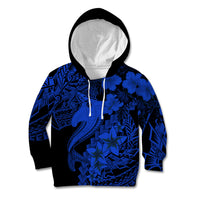 Aloha Hawaii Kid Hoodie Hammerhead Shark Tattoo Polynesian Summer - Blue - Wonder Print Shop